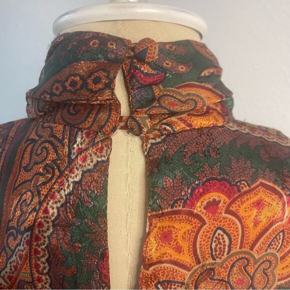 Vintage Westbound Size 12 Paisley Psychedelic Print 80’s Long Sleeve Blouse - Picture 11 of 12